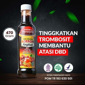 Sari Kurma Madu Angkak plus Propolis Jambu Biji Daun Ubi Jalar Darusyifa - Obat DBD Thypus dan Anemia
