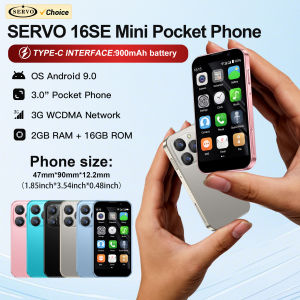 SERVO Mini Smartphone 3.0 HD Display Android 9.0 Mobile Phone 2GB+16GB Face Unlock 3G Cellular GPS Small Size Smart Phones