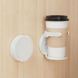 Portable Durable Wall-Mounted Round Cup Holder Foldable Self-Adhesive Drink Holder Multipurpose Space-Saving Wall Bottle Rack