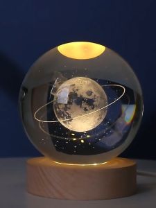 Đèn Ngủ 3D Quả Cầu Pha Lê  Đế thủy tinh vàng ấm  Quà Tặng Sinh Nhật Quà Lưu Niệm Qùa Tặng Giáng Sinh