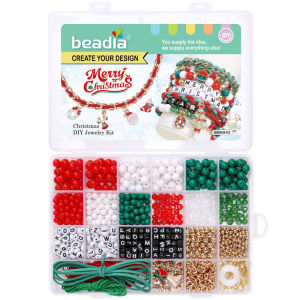 ชุดประดับด้วยลูกปัด860ชิ้น/กล่องชุดลูกปัดอะคริลิกสีสันลูกปัดทรงกลมตัวอักษรสำหรับเครื่องประดับสร้อยข้อมือทำ DIY พวงกุญแจโทรศัพท์โซ่คริสต์มาสของขวัญงานฝีมือเครื่องประดับ