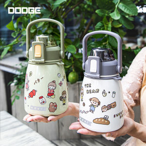 Hile Big Belly Insulated Mug High Capacity Straw Cup Womens Creative Style Stainless Steel Water Bottle Student Water Pot