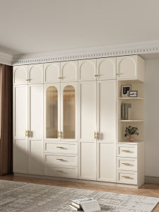 2024 New Arrival American Style French Style Cream Style Finished Wardrobe For Home Bedroom Small Apartment Master Bedroom Wardrobe