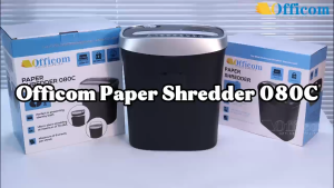 Officom 080C Paper Shredder Machine Automatic 15L Basket Can Sherd Staples 8 Sheets A4 Size (80gsm) Cross Cut 5x38MM
