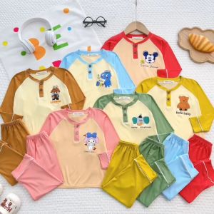 [7-26 ký] Bộ dài tay bé trai bé gái đồ bộ thun lạnh Minky Mom đồ thu đông bé trai bé gái cao dưới 1m25