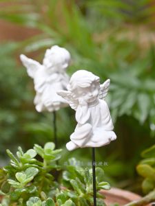 Creative White Angel Girl Decorative Ornaments Flower Pot Iron Art Resin Craft Statue Plant Corner European Style Home Decor