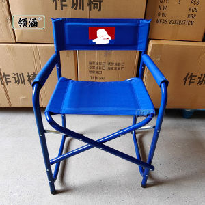 Flame Blue Steel Folding Table And Chairs Set for Fire Drill Metal Frame Cloth Surface Lightweight Portable Desk Chair Set