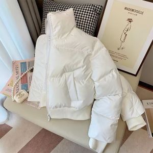 Womens Short Thickened Cotton Jacket Stand Collar Loose Fit Bread Coat Autumn Winter New Style Kang Deng Wind Fashionable Slimming