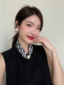 Multi-Functional Pearl Necklace with Magnetic Clasp for Women Versatile Shirt Complement Lanyard Scarf Neck Decor Spring Autumn Winter