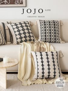 Creative Sofa Pillowcase JOJOS L PD Simple Style Living Room Bedroom Universal Square Polyester Print Cushion Cover