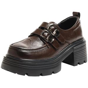 Josiny | Thick-soled Loafer  Coarse Heel  Versatile British Style College Shoe