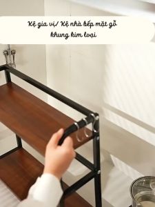 Kệ đa năng đựng gia vị đồ dùng nhà bếp 2/3 tầng tiện lợi Kệ khung thép chắc chắn tiết kiệm không gian