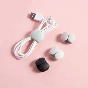 1 Pcs Round Cable Winder USB Clip Holder Charger Desk Tidy Lead Wire Organizing And Storing Buckle Cable Organizer (Random Color)