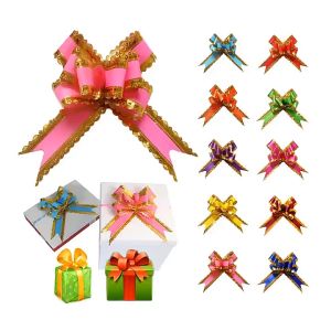 5pcs Pull Bow Ribbons Wedding Birthday Party Decor Birthday Gift Packing Romantic Home Car Decor DIY Pull Flower Ribbons(704)