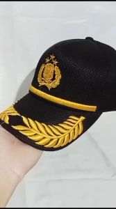 Topi jaring Polisi Pamen Hitam | Topi jala Logo | Topi jaring pria | topi pria dewasa