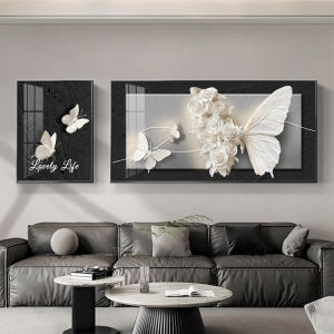 Luxury Black and White Butterfly Decorative Wall Art