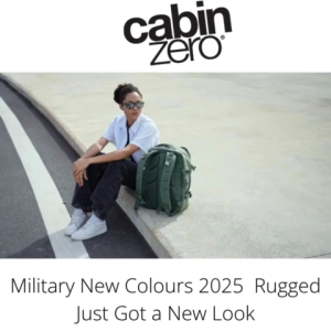 CabinZero Military 44L V3 Adventure Cabin Backpack – Tactical Carry-On Bag with Molle Webbing Water-Resistant Fabric Laptop Sleeve & Global Tracker – Rugged Travel Backpack