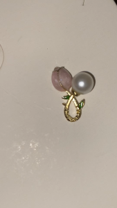 Anting Mutiara Bunga Peach Korean Style – Pearl Bud Blossom Earrings A416