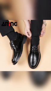 Sepatu bisnis formal pria gaya Inggris Sepatu pernikahan pengantin pria Sepatu kulit bertali 9932
