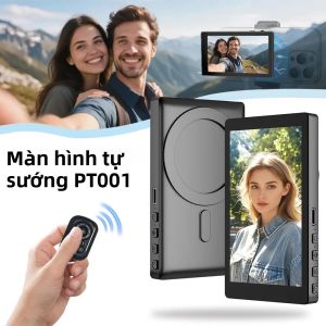 Màn Hình Selfie Điện Thoại Từ Tính Không Dây Với Điều Khiển Từ Xa Bluetooth Độ Sáng 3 Cấp Cho Màn Hình Camera Sau iPhone Và Android