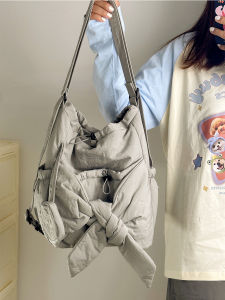 Casual Large Capacity Womens Backpack 2025 New Butterfly Knot Design Double Shoulder Tote Bag Crossbody Bag  Sweet Style