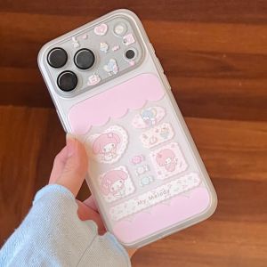 Sanrio | 2IN1 Cartoon Melody Phone Case For iPhone 17 16 15 14 Pro Max 17 Pro Camera Lens Protection Cute Shockproof Bumper Back Cover