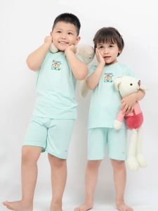 Bộ cộc tay cài chéo Astar chất Cotton Rayon mềm mát in hình ngộ nghĩnh quần áo trẻ em bé trai bé gái