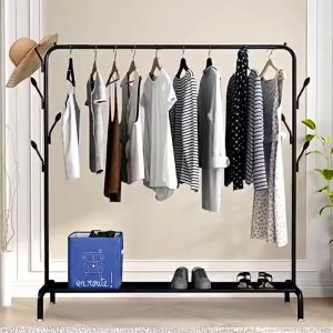 Hanger Rack Stand Heavy Duty Home Bedroom Storage Clothes Rack Floor-standing Single Rod Clothes Rack
