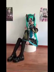 วิกผมคอสเพลย์ LJAnime Vocaloid Hatsune Miku ยาว 110 ซม. ผมหางม้าสีเขียว วิกผมซากุระ มิคุ ไล่ระดับสีน้ำเงินชมพู พร้อมตาข่ายวิก ทนความร้อน วิกผมสังเคราะห์