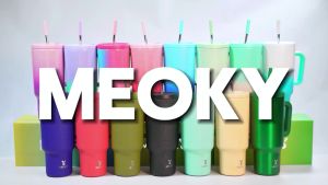 Meoky 40 oz Tumbler with Handle and Straw Tumbler with Lid and Straw Insulated Stainless Steel Travel Mug 100% Leak-proof Keeps Cold for 34 Hours (Daddy)