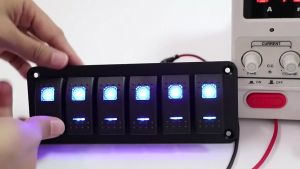 12V 6 Gang LED กันน้ำ RV รถเรือรถบรรทุ แผ่นสำหรับแผ่นรถเรือรถบรรทุกรถ LED สวิตช์โยก