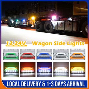 24V LED Double Colorful Side Light Marker Lampu Lorry Tepi Side Lamp Lori Colorful Side Marker Signal Aksesori Lori Red Blue Green White Yellow12-24V货车边灯Cahaya pinggir trak 12-24V