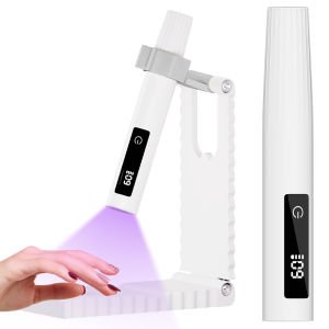 Timing Display Mini UV Nail Light with Adjustable Stand Portable Rechargeable Nail Dryer Lamp for Gel Nails Home and Salon Use