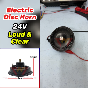 Universal 24V Electrik Disc Horn Bunyi Kuat Super Loud Alarm 420Hz Bseoch Lori Truck Trailer