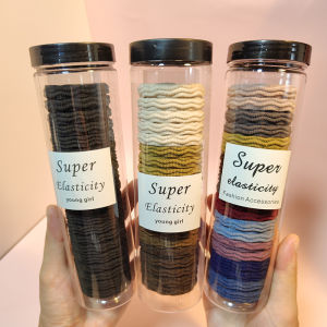 High Elastic Rubber Band Female Hair Ring South Korea Seamless Hairband Thick and Durable Hair Rope Black Does Not Hurt Hair Leather Cover