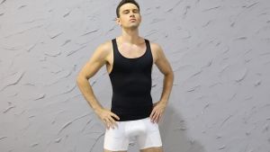 Mens Slimming Body Shaper Chest Compression Shirts Tummy Control Shapewear Gynecomastia Abdomen Slim Vest Waist Trainer Corset