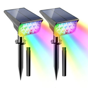 Đèn Năng Lượng Mặt Trời RGB Đèn Chiếu Sáng Cảnh Quan Ngoài Trời IP65 Chống Nước Cho Sân Vườn Sân Hiên Bóng Đèn LED Độc Lập Đi Kèm