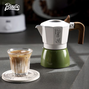 BINCOO Moka Pot Espresso Coffee Pot 2 Cups Double Valve Set Household Small Hand Grinder Coffee Maker for Office Outdoor and Travel