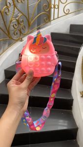 1 Harga FP 1777B Tas Anak Unicorn Pop It Free lampu LED - Tas Silicon - Tas Jelly - Tas Silicon Ramah Anak Tas Jelly Rubber