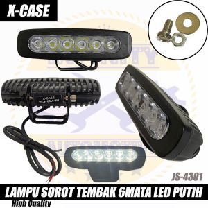 Lampu sorot Tembak gepeng LED 6 Titik bulat  Xcase JS4301 Universal semua motor