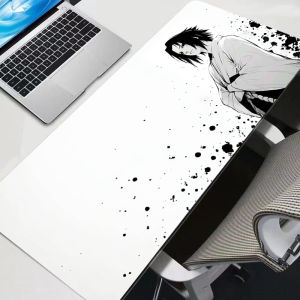Bandai | Mouse Pad Gaming New Mousepad Black And White N-naruto MousePads Cool Keyboard Pad Non-Slip Soft Computer Sasuke Uchiha Desk Mat