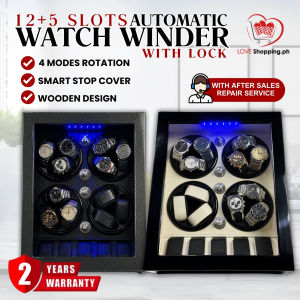 12 Slots Luxurious Automatic Watch Winder with 5 Additional Watch Sotrage Display Watch Holder  – 3 COLORS