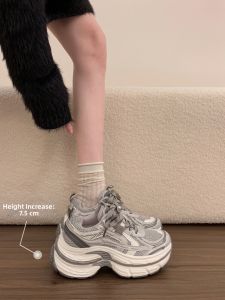 XUJIA | Thick Sole Elevating Gray Casual Shoes