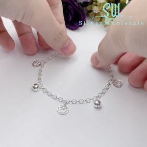 SilverWholesale #BB141 Original Silver 925 "Sparkling Mickey Mouse" Baby Bracelet Anklet (Gelang Kaki/Tangan untuk Baby)