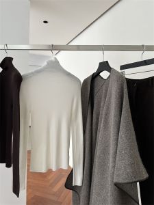 Elegant Black High Neck Slim Fit Knitwear