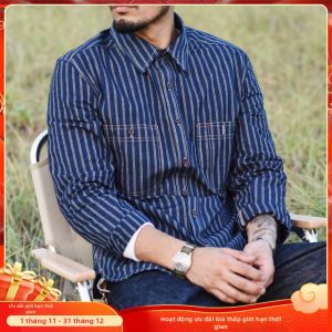 SauceZhan | Áo Sơ Mi Bông Denim Cổ Điển