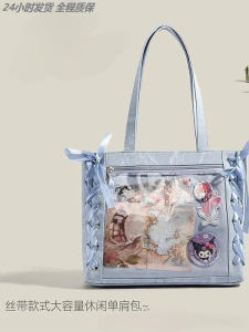 Blue Series Large Capacity Tot Womens 2025 New Japanese Style Ribbon JK Uniform Anime Bag Single Shoulder Handheld