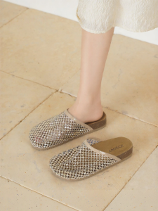 Josiny | Womens Summer Woven Slip-On Flat Sandals