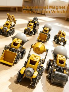 BABYSHOME | Đồ Chơi Xe Xây Dựng và Robot Biến Hình có Tính Năng Từ Tính
