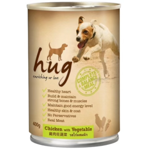 Hug Dog Canned Food -400g Dog Wet Food (Chicken/ Chicken Liver/Chicken Vege /Lamb/ Lamb Gravy/OceanFish) Local Stock